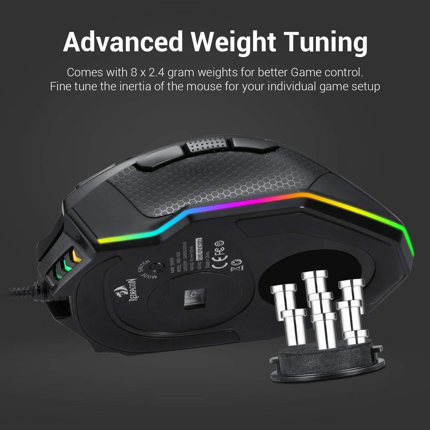 ماوس مخصوص بازی ردراگون SNIPER M801 | ماوس حرفهای RGB و ارگونومیک - تصویر 3