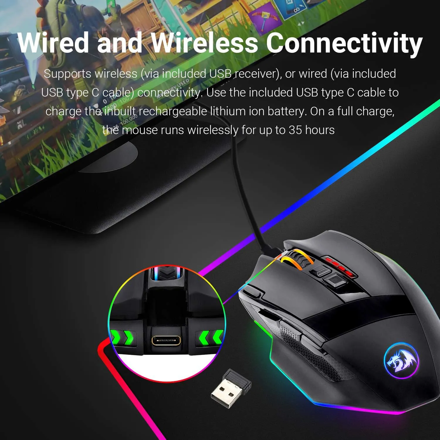 ماوس مخصوص بازی ردراگون SNIPER M801 | ماوس حرفهای RGB و ارگونومیک - تصویر 2
