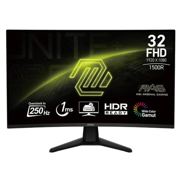 مانیتور گیمینگ خمیده MSI MAG 32C6X سایز 32 اینچ | 250Hz، 1ms، QHD، پنل VA
