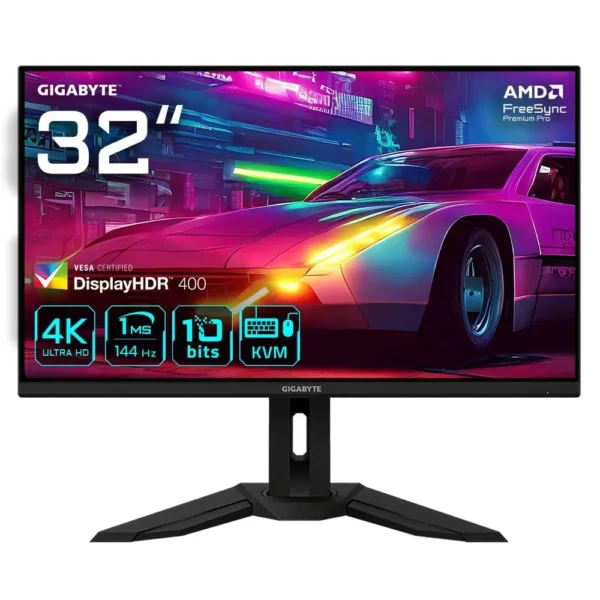 مانیتور گیمینگ 31.5 اینچ گیگابایت M32U | رزولوشن 4K، پنل IPS، نرخ بروزرسانی 144 هرتز