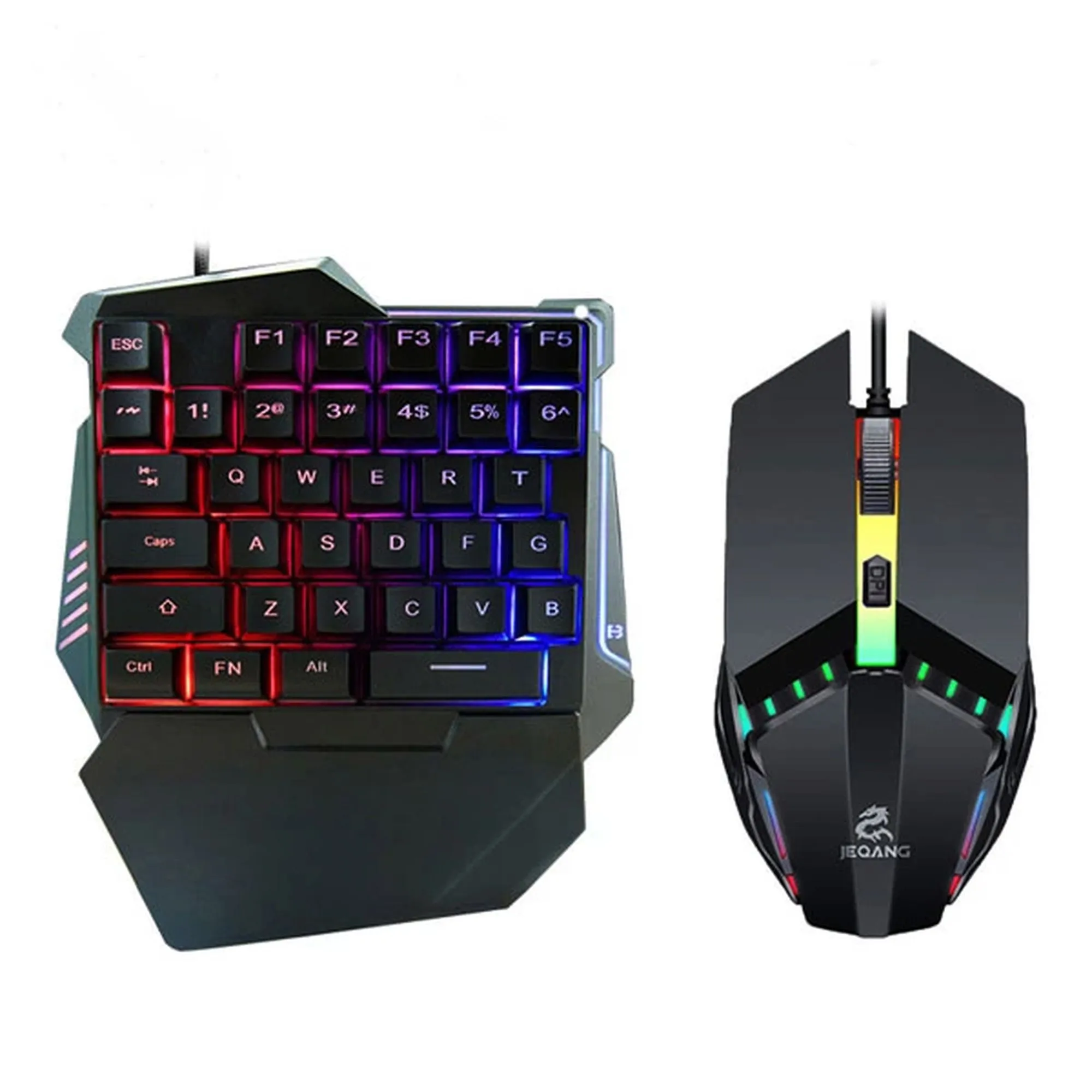 مینی کیبورد و ماوس گیمینگ جکنگ مدل JK-913، سوییچ ممبران، نورپردازی RGB LED - تصویر 2
